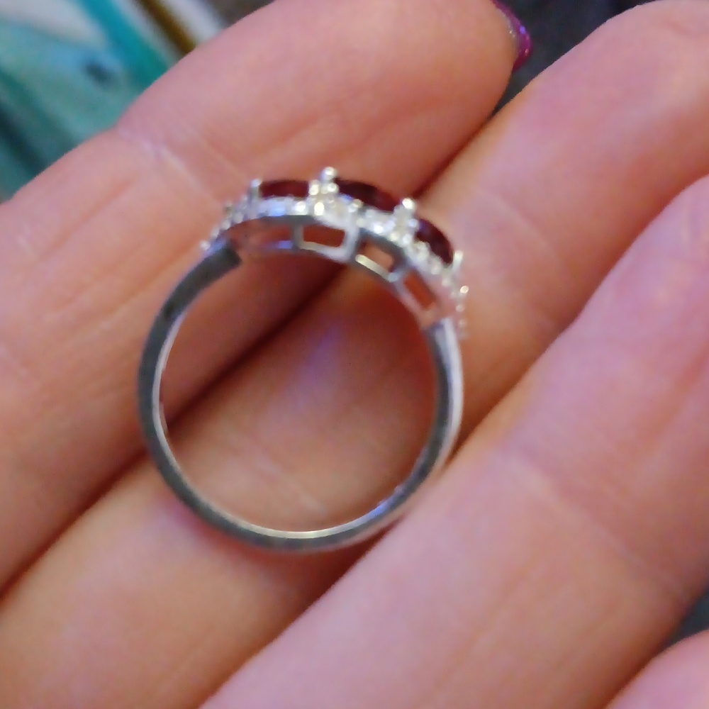 925 ruby and diamond ring - Picture 2 of 2